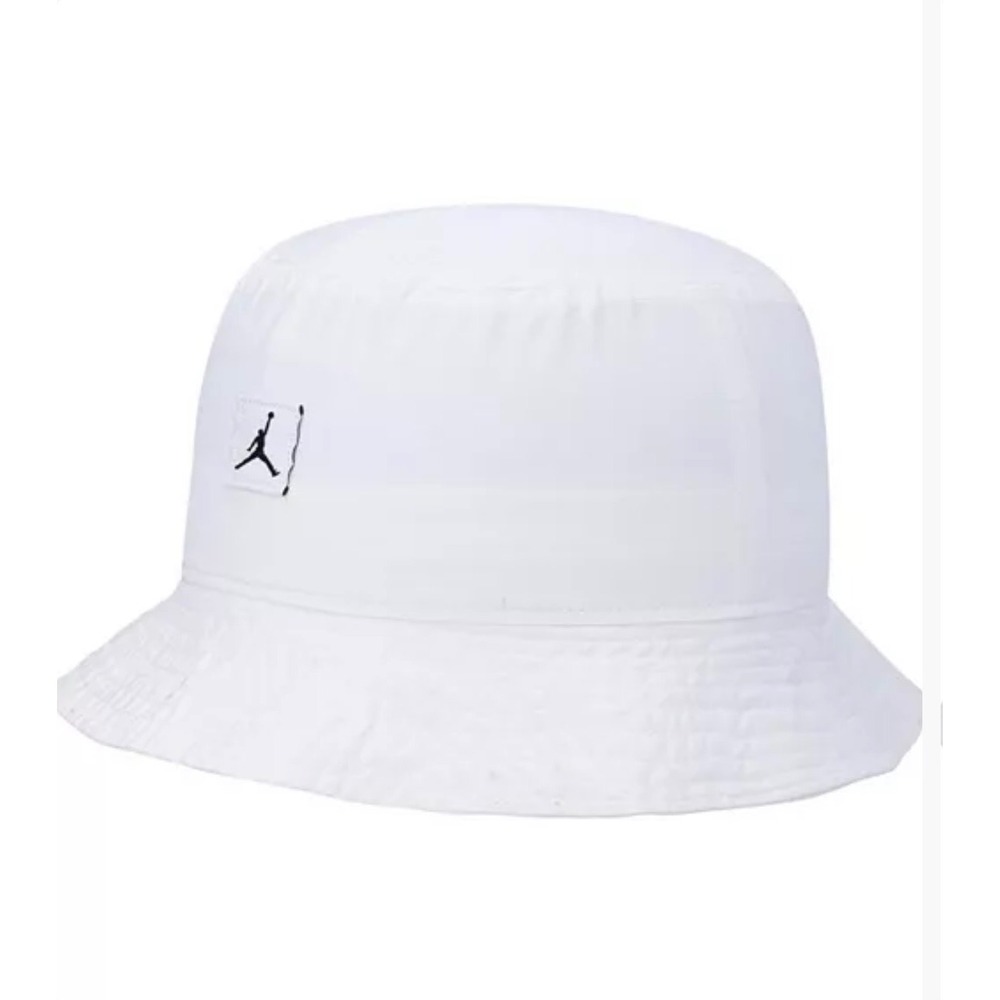 Rare Jordan Jumpman Bucket Hat White Black Logo Mens M/L Cotton Nylon